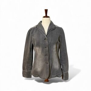 Newport News Charcoal Button-Up Blazer Size 16